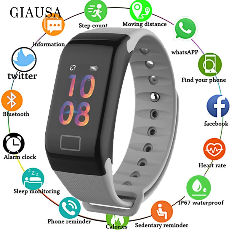 Умный Браслет F1 Plus водонепроницаемый цветной экран спортивный смарт-браслет с
