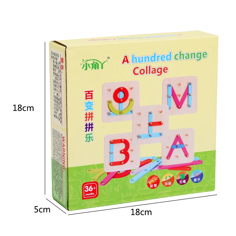 Candywood Montessori color Tangram Jigsaw Board brain teasers puzzle early childhood education children's wooden toys | Игрушки и