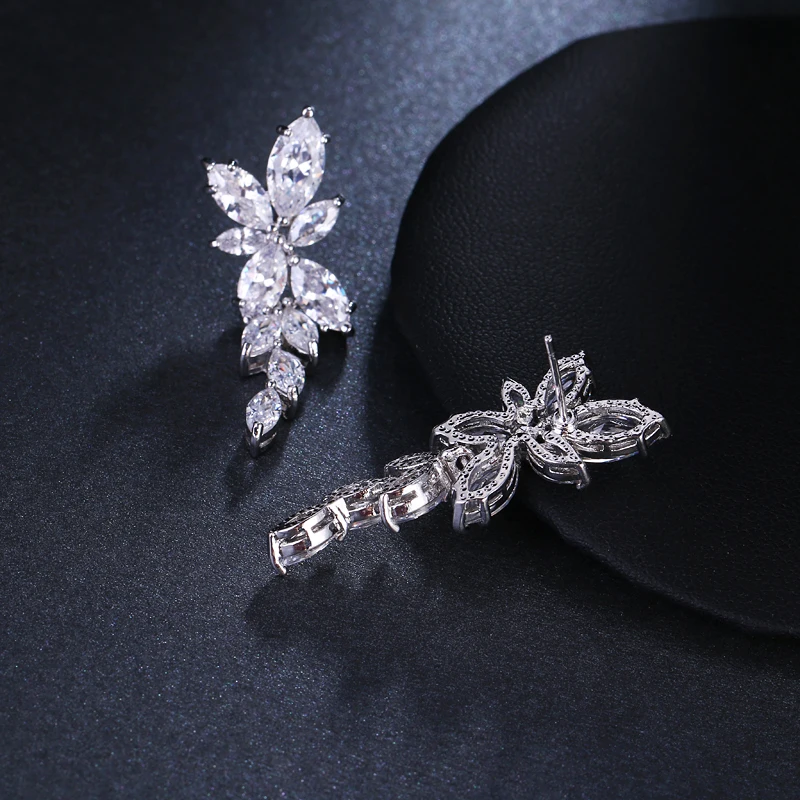 GMGYQ Aretes De Mujer impernos 2018 циркониевый режим Zomer Stijl Sieraden Lange bungelunde Leaf Oorbellen Voor