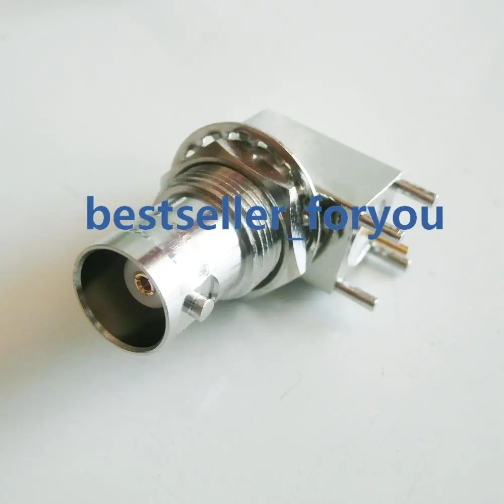 

10X BNC Female Jack with Nut Bulkhead Right Angle PC Board PCB Mount RF Connector