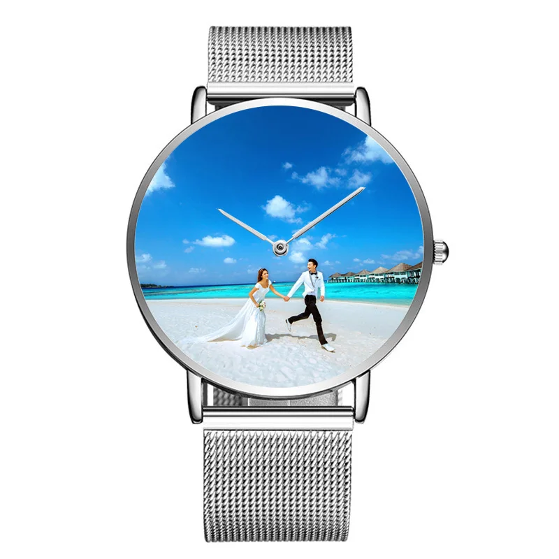 Custom Dial Silver Цвета: золотистый, Серебристый Мужские Женские логотип пару часы наручные фото наручные индивидуальные уникальные часы "сделай сам" подарок для любителей - Цвет: Custom Dial Silver