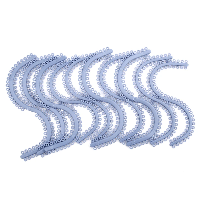 

10 pcs Dental Orthodontic Materials Transparent Blue Color S type Separate Ligature Ties Rubber Band Elastic