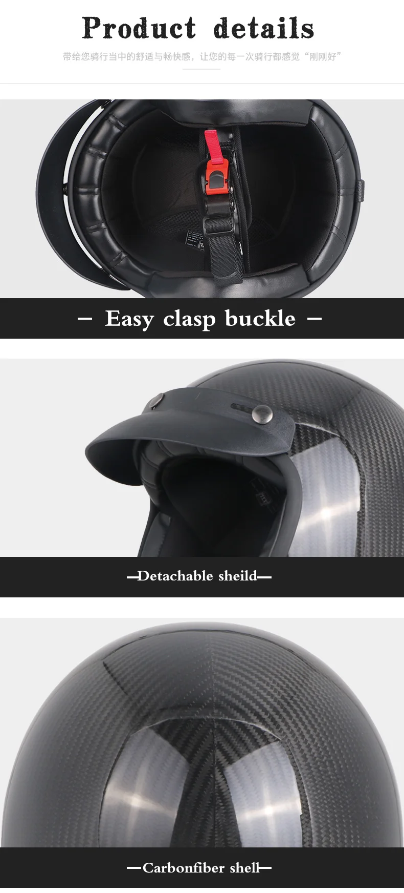 Мотоцикл CarbonFiber открытые шлемы для мопеда и мотокросса Винтаж casco capacete скутер Ретро углеродное шлем