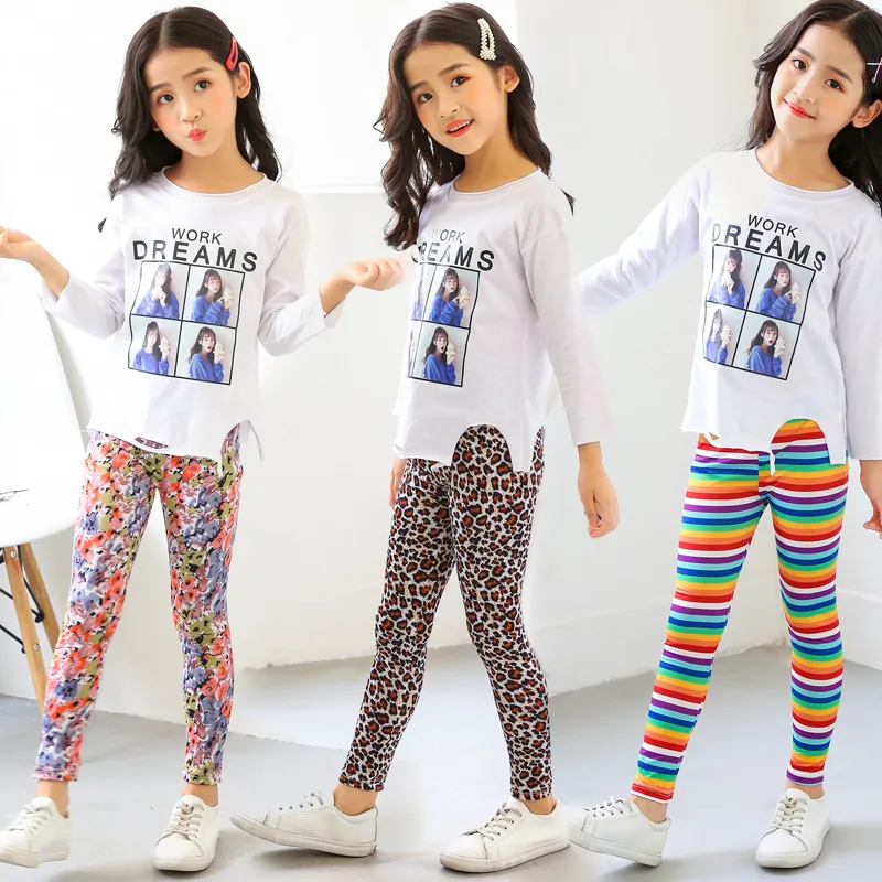 Леггинсы для девочек весенне осенние леггинсы детей Шелковые штаны детские