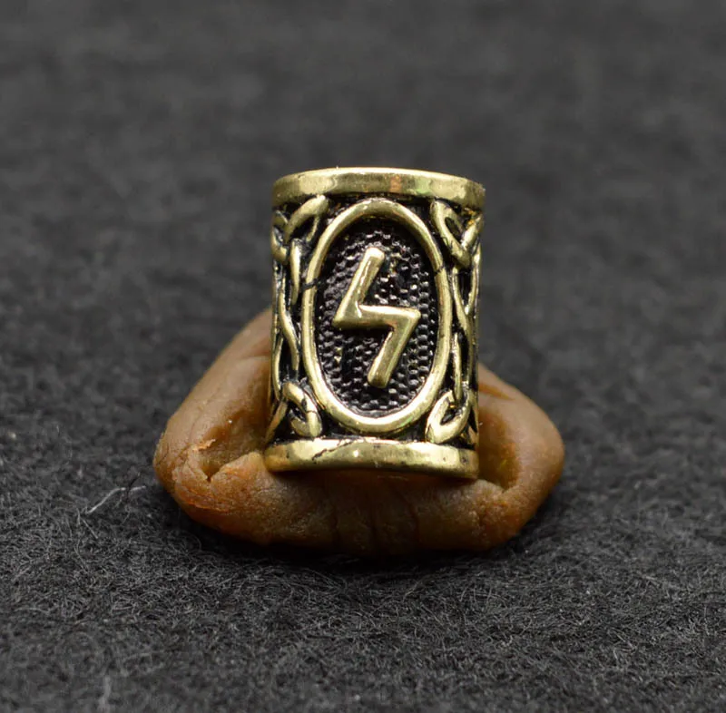 12 antique bronze 5 шт./лот, античные бронзовые античные серебряные бусины в виде руны викингов, подвески для браслета, ожерелья или волос, настоящие фотографии - Цвет: 12 antique bronze