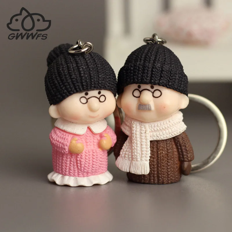 Пара модных ключей для деда и бабушки свидание/юбилей/вечерние/подарок на