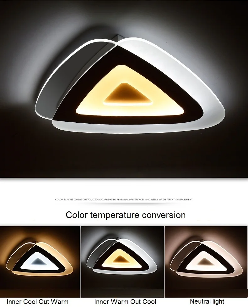Ультратонкие светодиодные треугольные акриловые потолочные светильники