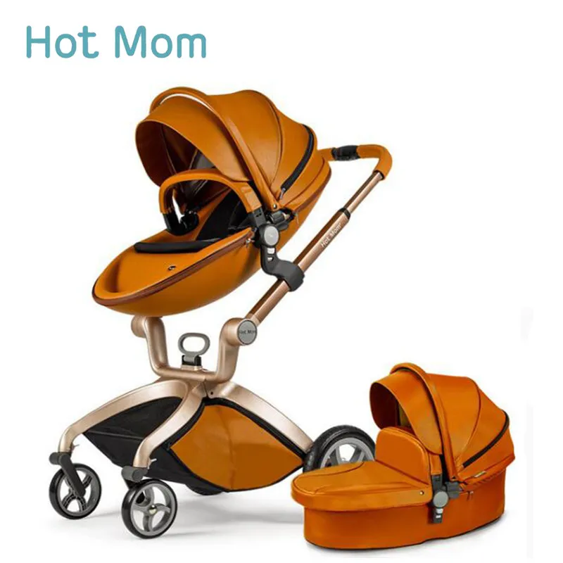 Hotmom кожаная корзина для сна белая коричневая коляска с высоким ландшафтом может