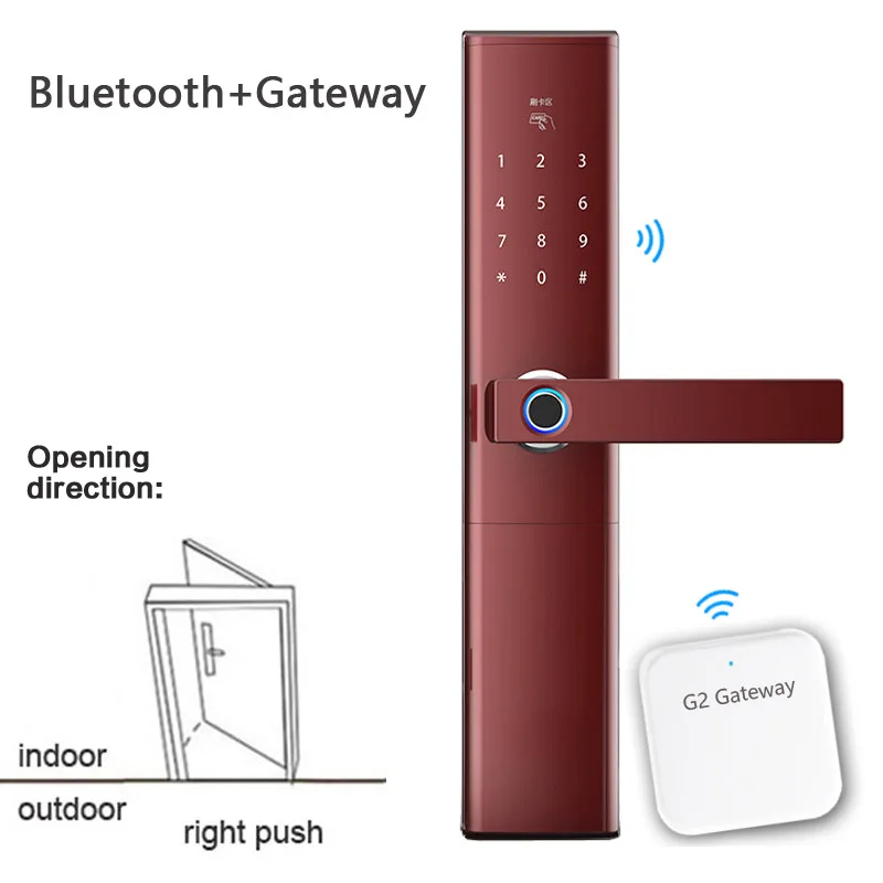 bluetooth gateway Отпечаток пальца Умный Замок Пароль IC карта дверной замок дверной звонок шлюз дистанционное управление приложение замки противоугонные двери электронные замки D8 - Цвет: bluetooth gateway