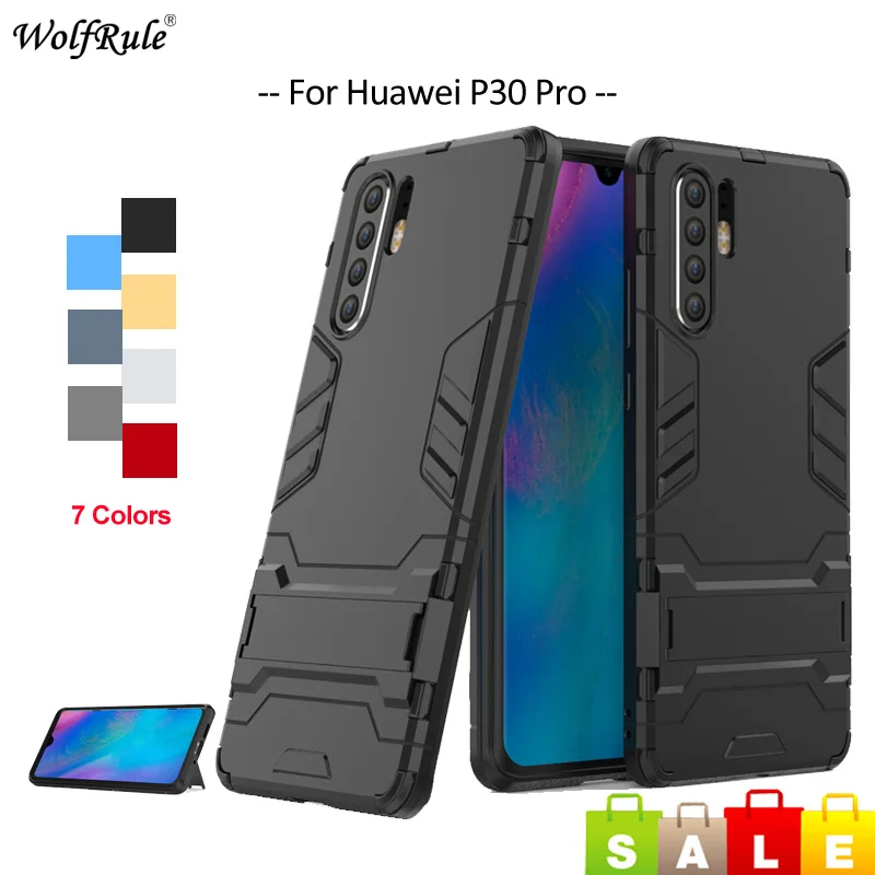 

For Cover Huawei P30 Pro Case TPU & PC Holder Bumper Pouch Protective Back Phone Case For Huawei P30 Pro Cover Funda 6.4''