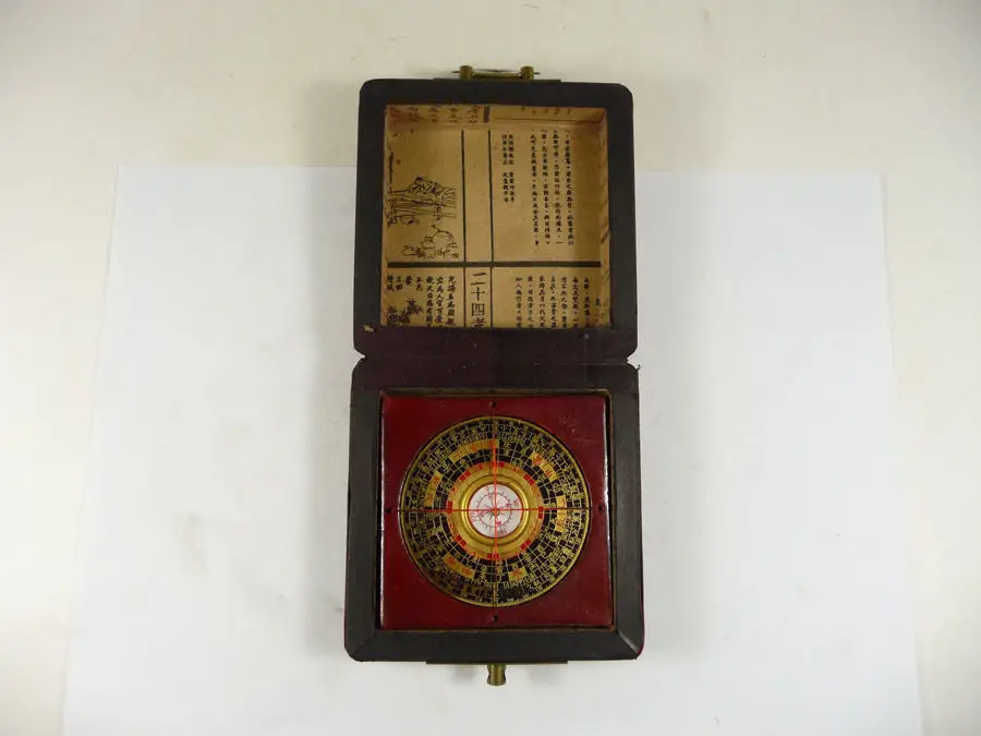 Деревянный компас ручной работы в старинном китайском стиле с рисунком дракона