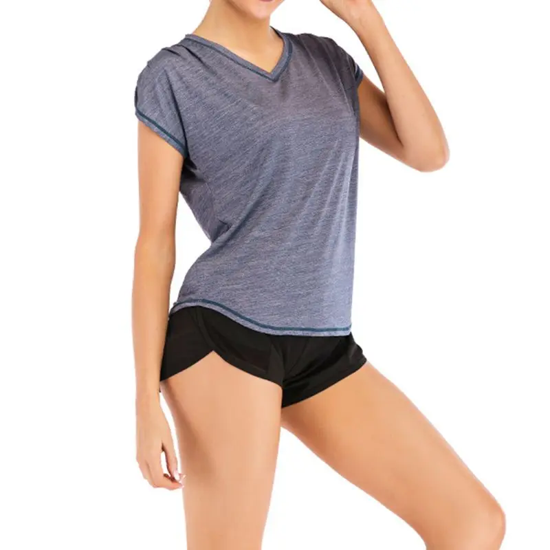 Женские футболки с открытой спиной Спортивная футболка коротким рукавом для