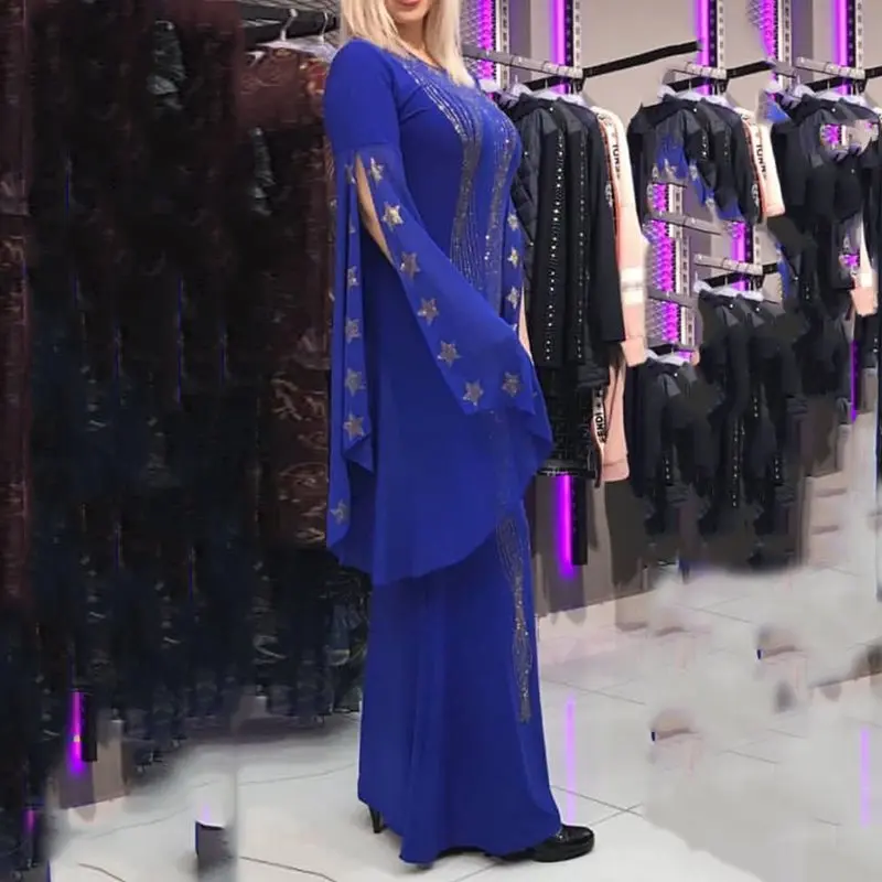 Пикантные Клубные Плюс Размеры Длинные вечерние платья Для женщин элегантные