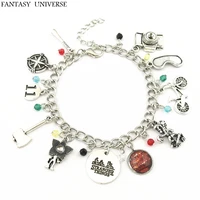 fantasy universe stranger things charm bracelet baseball bat axe camera goggles bicycle metal small jewelry womanboy gift