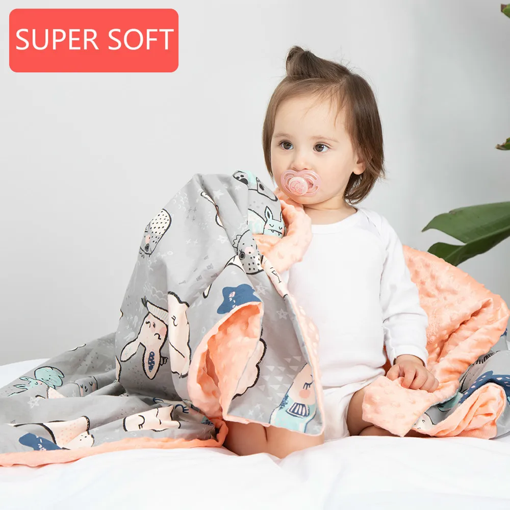 Newborn Baby Blanket Infant Bebe Polar Dot Swaddle Wrap Envelope Blankets For Kids Cartoon Bedding | Мать и ребенок