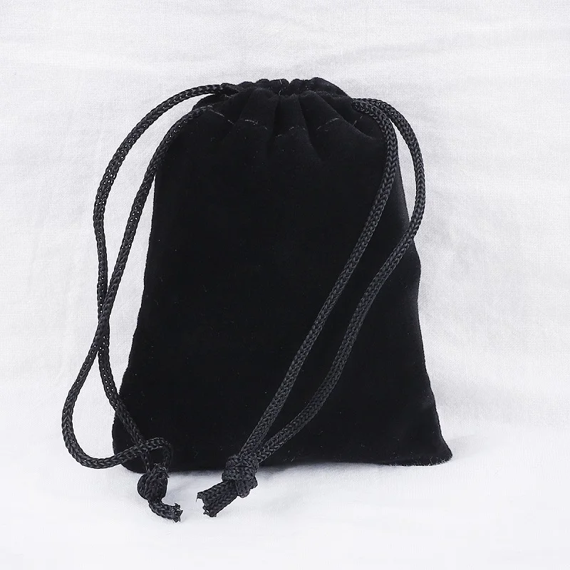 Black 10 шт./лот, цветные бархатные мешочки, ювелирный упаковочный мешочек для свадьбы Вечерние подарочные сумки для конфет на день рождения - Цвет: Black