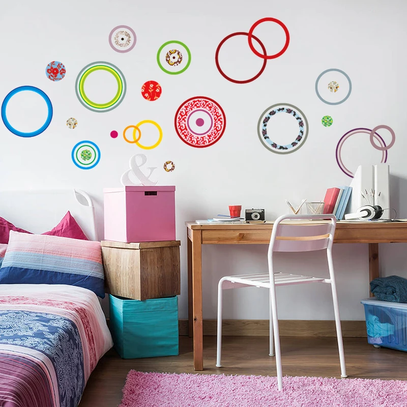 Креативная Настенная Наклейка сделай сам в красочный горошек|poster mural|wall stickerdecorative