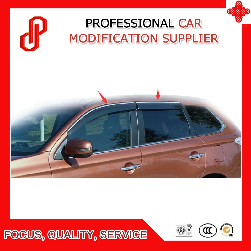 

High quality Injection molding trim vent shade rain sun wind deflector window visor for outlander 2006 - 2016