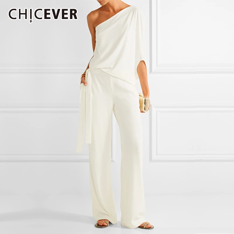 Женский комплект из двух предметов CHICEVER топ с открытыми плечами и свободные