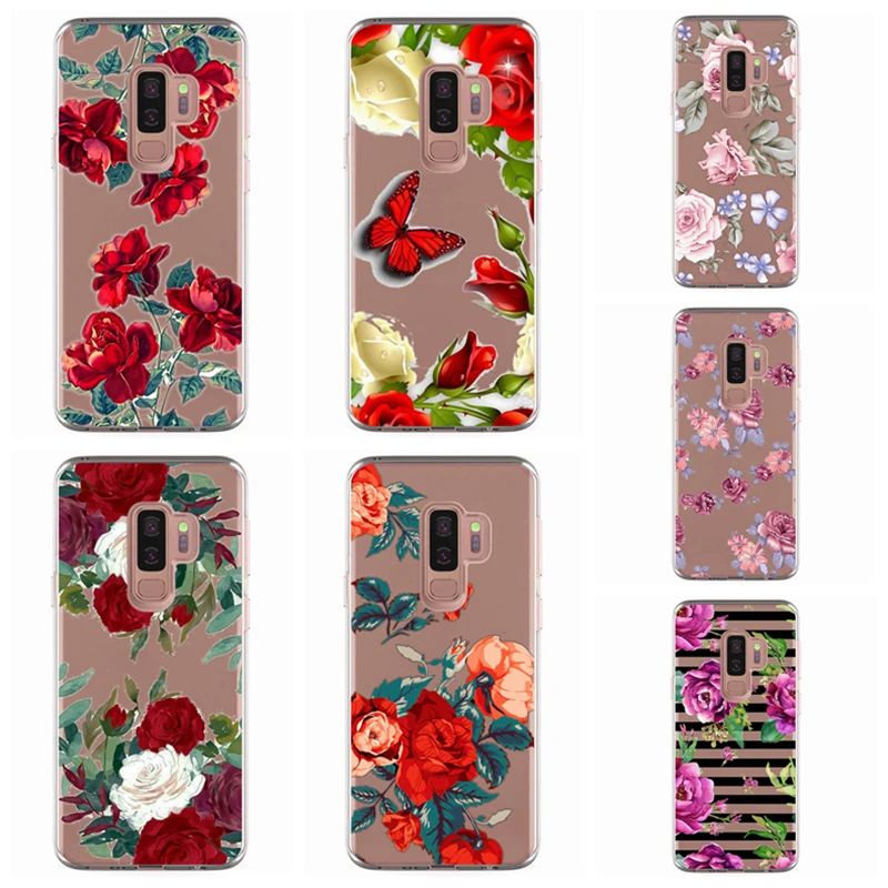 Для samsung Galaxy S3 S9 S9Plus S8 плюс S7 edge Note 8 красочный чехол из ТПУ Мягкий розы роспись