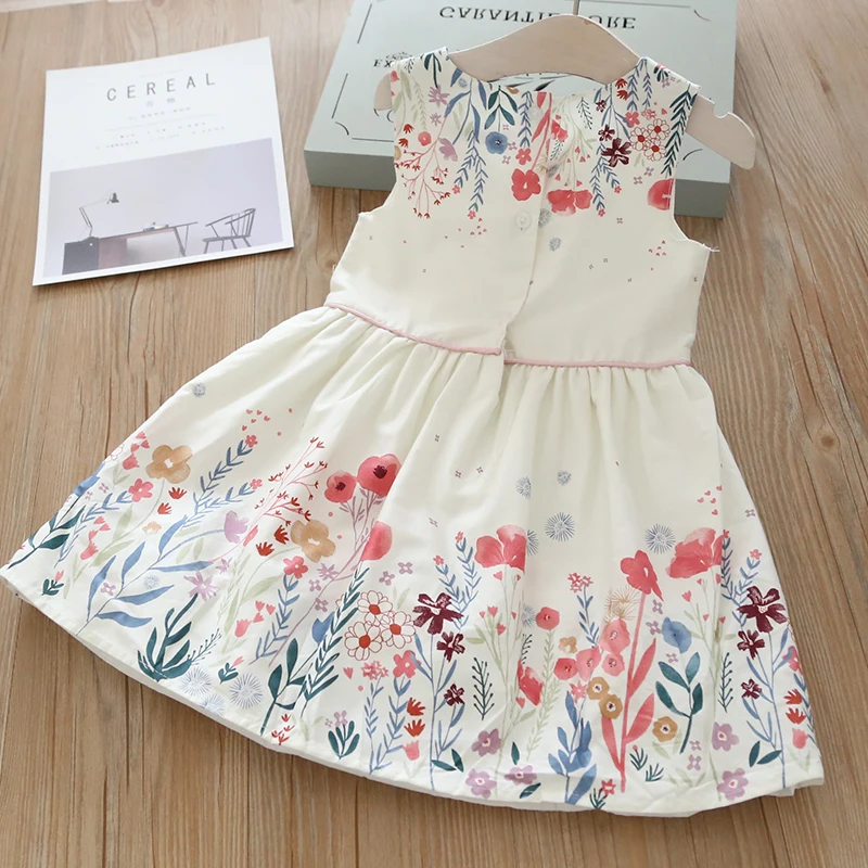 Toddler Girl Summer Princess Dress White Kids Fashion Wholesale Lots Bulk Clothes Little Cotton Floral Party Frocks | Детская одежда и
