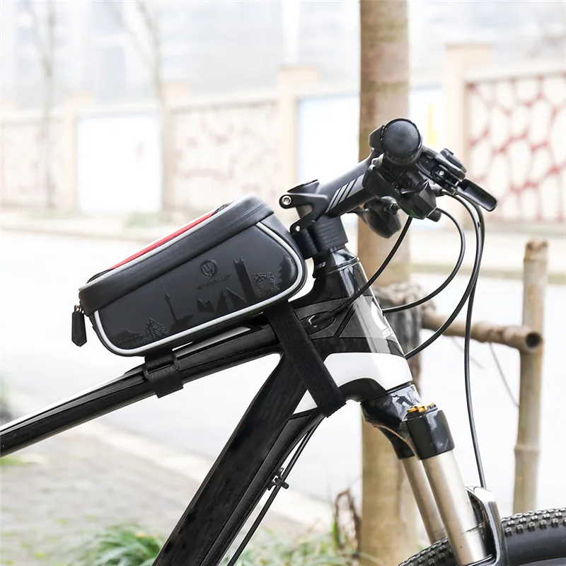 1 шт. сумка для горного велосипеда непромокаемая Водонепроницаемая Mtb Передняя сумка 6 дюймов мобильный чехол для телефона велосипедная верхняя труба сумка велосипедные аксессуары
