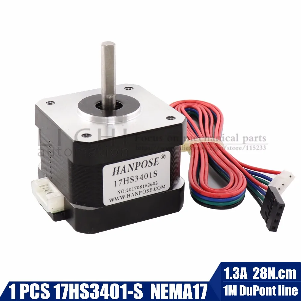 И качество 17HS3401-4-lead Nema 17 шаговый двигатель 42 двигатель 42bygh 1.3A CE ROSH ISO CNC лазер и 3D принтер