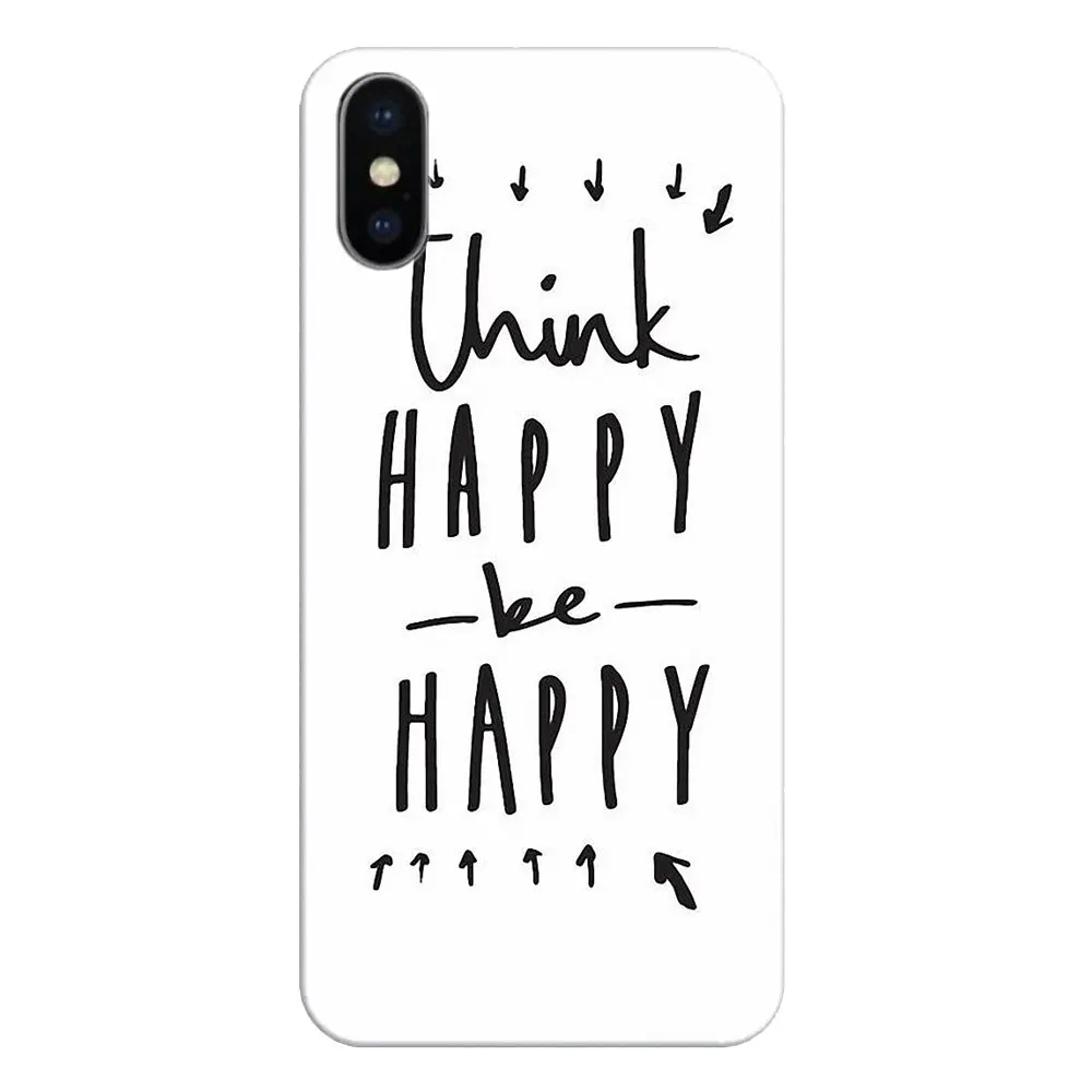 Силиконовый чехол Think happy be Inspirational Quote для Huawei Honor 8 8C 8X 9 10 7A 7C Mate 20 Lite Pro P Smart Plus |