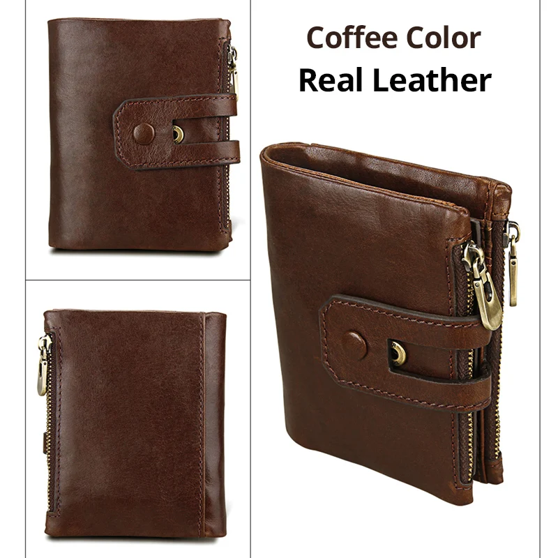 3 цвета кошелек из натуральной кожи для мужчин модный мужской с двойной молнией