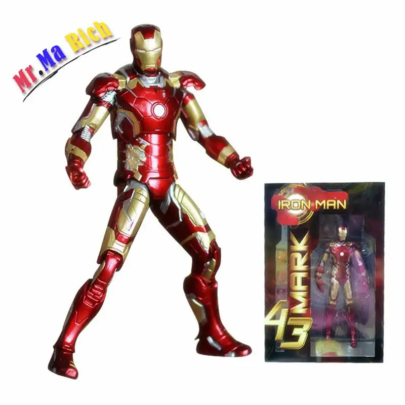 Marvel Iron Man Mark 43 Tonny Brinquedos ПВХ фигурка Juguetes Chritmas Подарочная Коллекционная модель