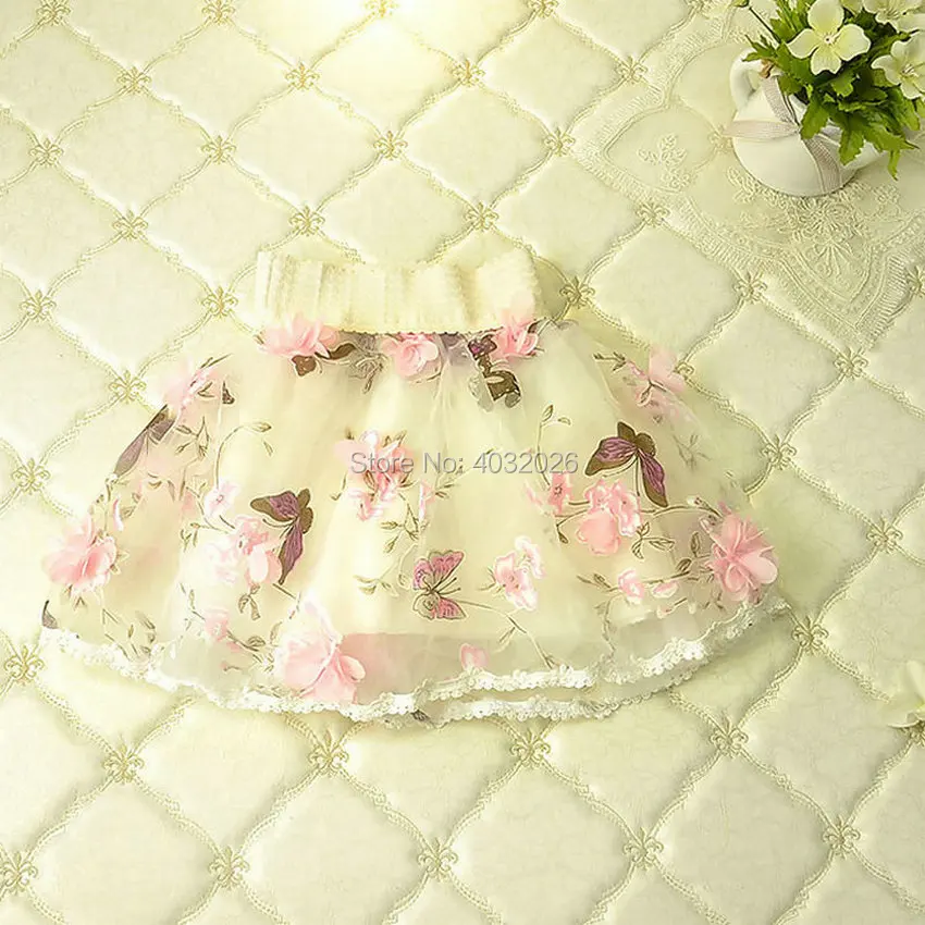 Новое лето и осень детская юбка Детская одежда девочек ButterflyFlower пачка Мода
