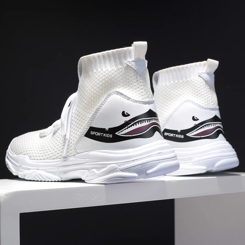 Lsysag Kids Casual High Tops Shoes Shark Back Children's Small Footwear Handsome Baby Shoe Trainers Chaussure Enfant | Детская