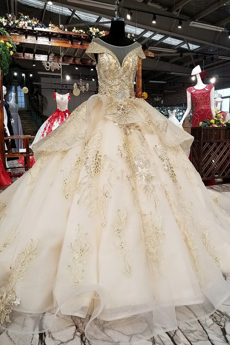 Luxury Sleeveless Colored 3d Flowers Vintage Heavy Wedding Dresses 2018 High-end Biggest Skirt Sexy Real Photo Bridal Gown | Свадьбы и