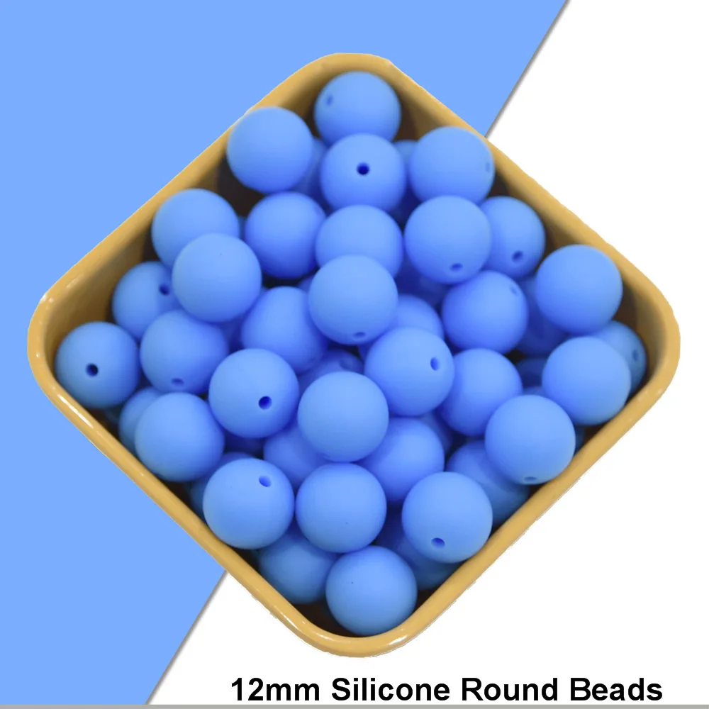 15 Happyfriends 10pcs 12mm Silicone Teething Bead Baby Chewable Pacifier Clips Beads Food Grade Silicone BPA FREE Teether Toys - Цвет: 15