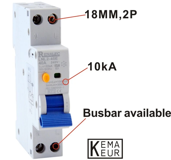 RCCB LNL2 40E 1P + N 10KA электронный тип A|Автоматические выключатели| |
