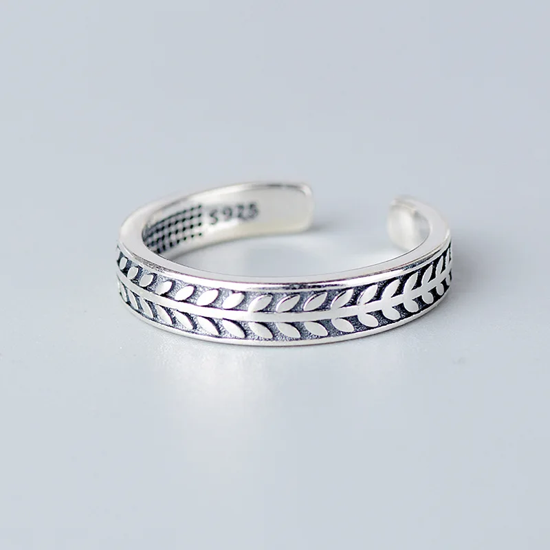 Женские винтажные кольца серебряного цвета в форме листа модные античные стиле