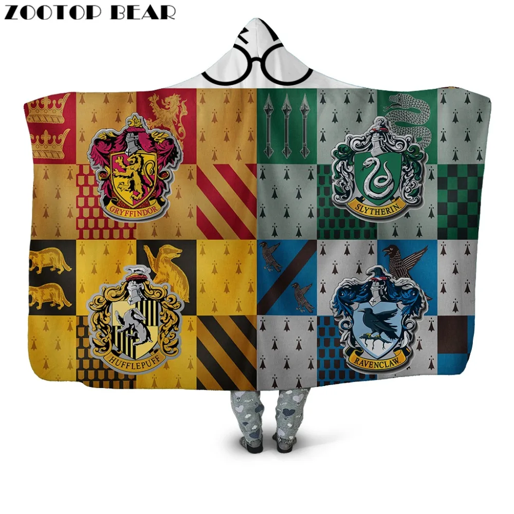 

Hot Sell Hooded Blanket Animal 3D Printed Sherpa Plush Cape Kid Adult Winter Fleece Blankets Cape Cloak Throw towel Travel Cover