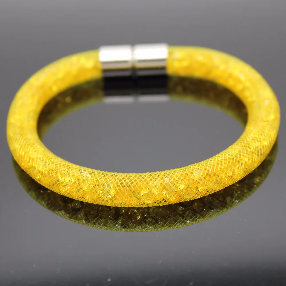 Кристалл Браслеты сетки цепочка с полный смолы Магнитная Обёрточная Бумага
