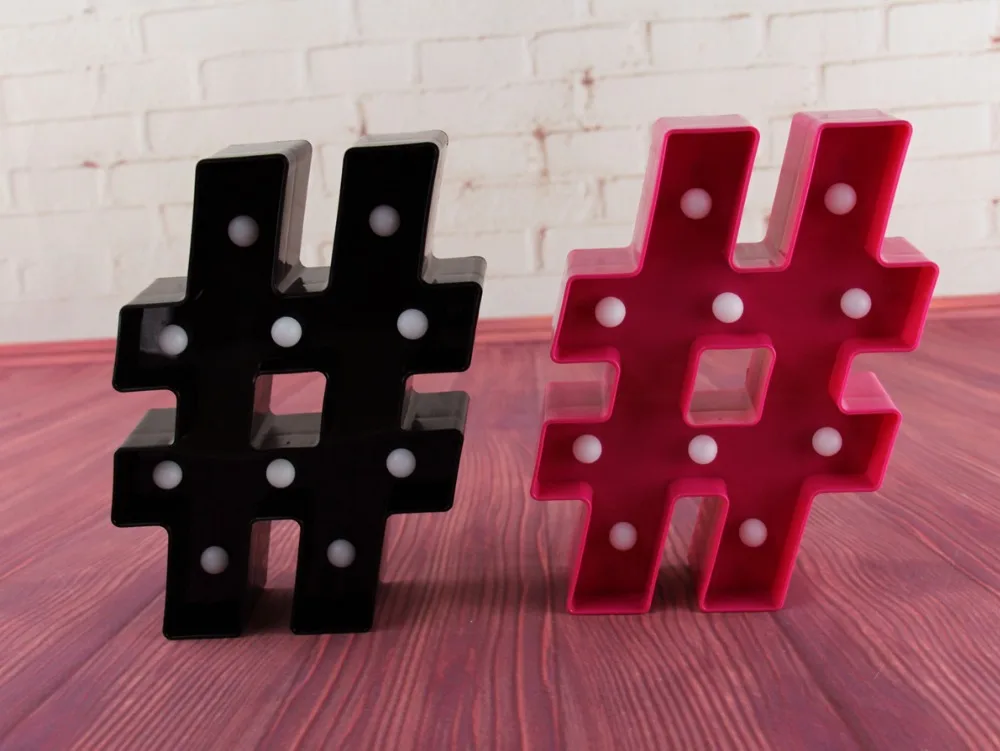 Новинка Бесплатная доставка Мини хэштегом светодиодная вывеска шатер