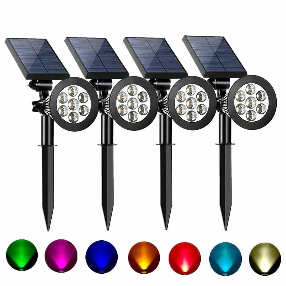 DCOO 7LED Солнечные прожекторы авто изменение 7 цветов солнечные лампы Водонепроницаемый Пейзаж прожектор для двора сада патио лужайки
