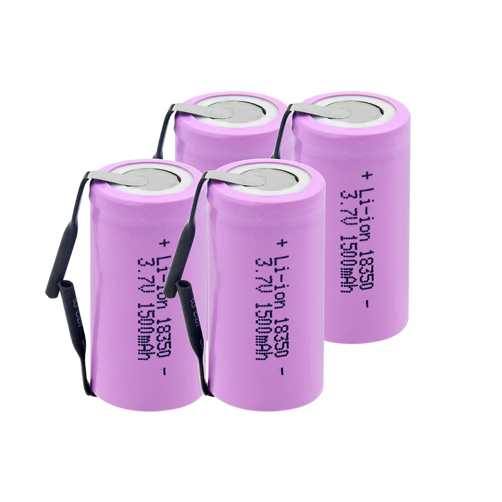 Высокая утечка Max.10A 18350 батарея 1500mAh 3,7 V литий-ионная аккумуляторная батарея с вкладками для Vape фонарь фонарик электронная сигарета