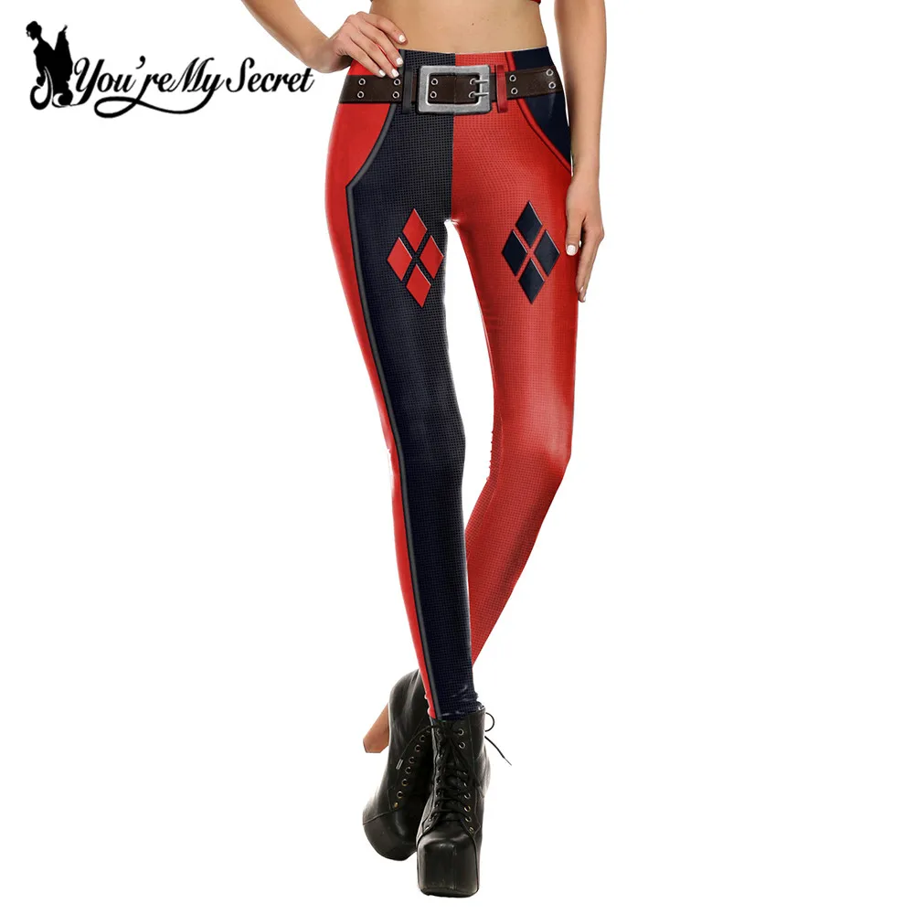 

[You're My Secret] Sexy Joker Girl Super Hero CosPlay Comic Cartoon Deadpool Classic Print leggins Women Leggings Fitness