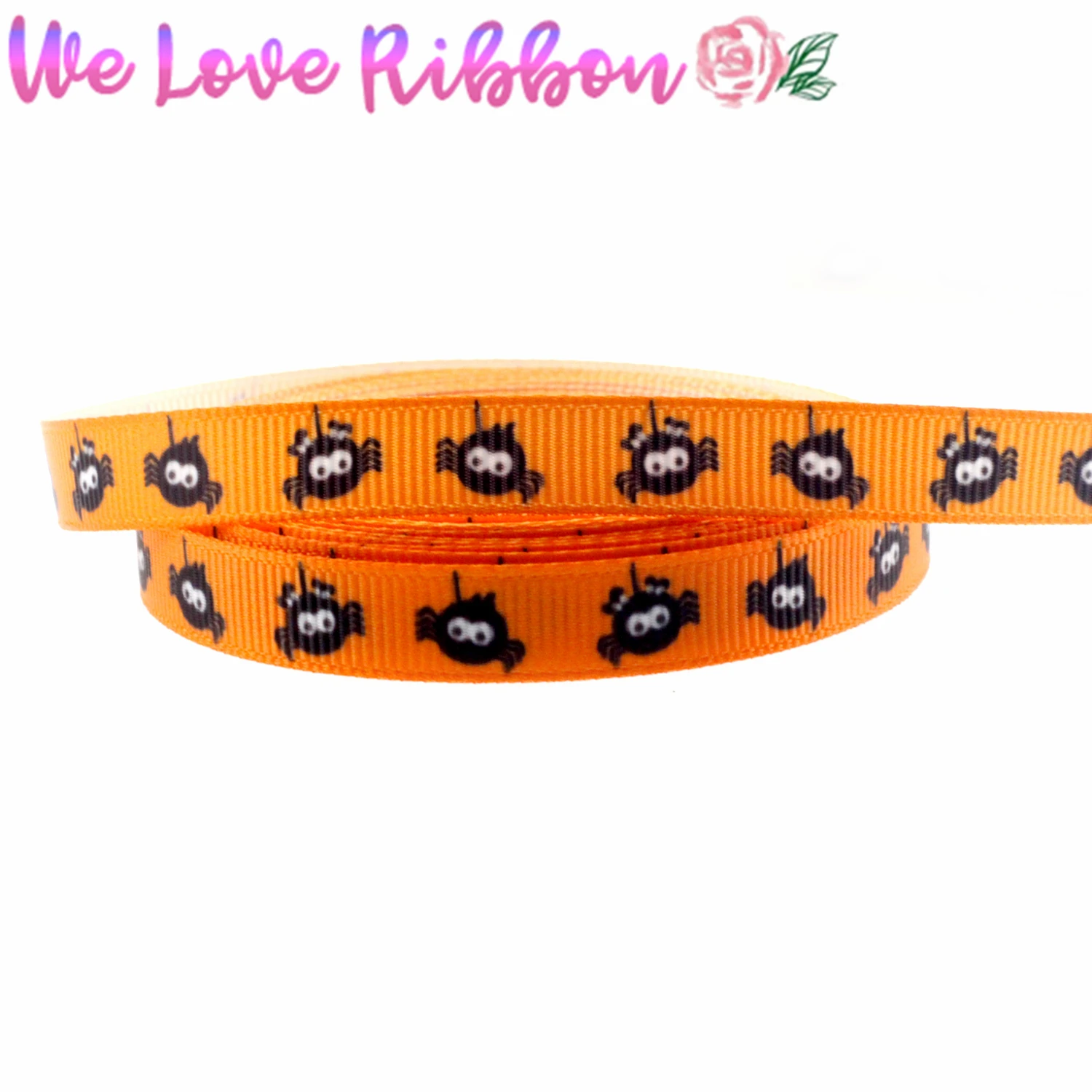 3/8 &quot9 мм Хэллоуин серии милый паук печатных Grosgrain ленты DIY Праздничная Упаковка