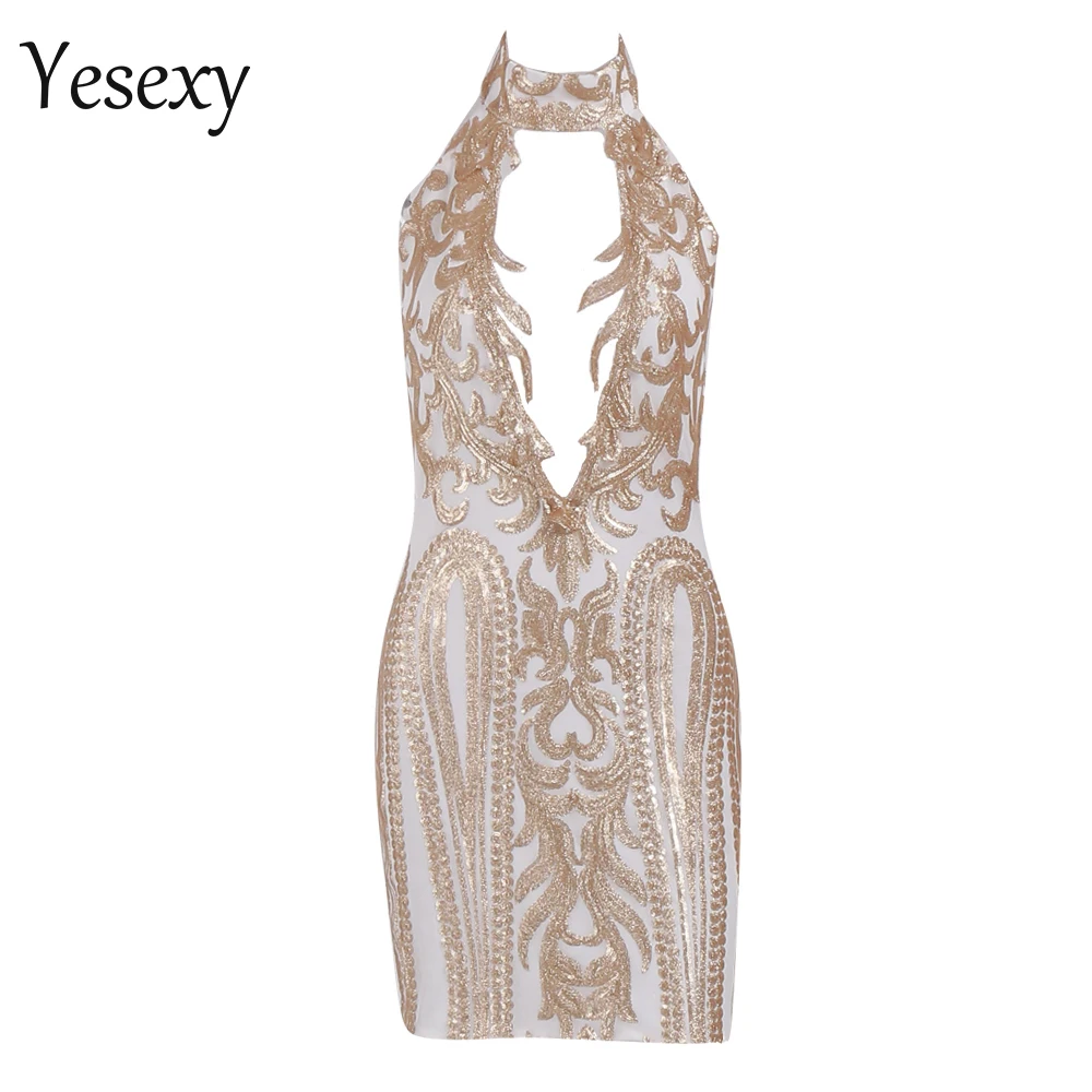 Yesexy 2019 женское сексуальное платье с открытыми плечами бретелькой через шею