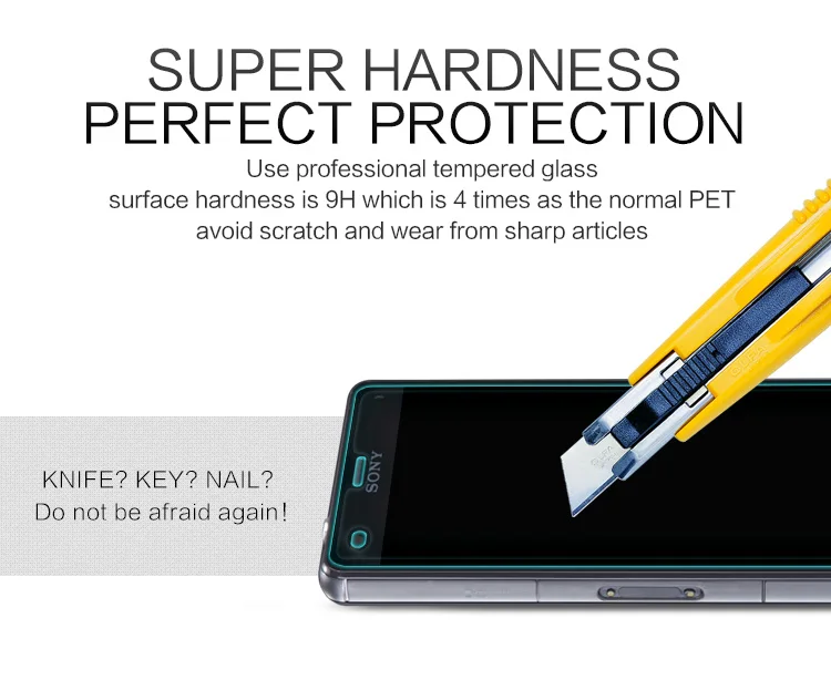 Протектор экрана Фильм 0.3 мм 9 H 25D Передняя Премиум Закаленное Стекло Для Sony Xperia XZ