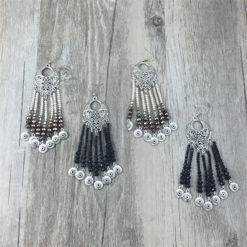 AntiSilver турецкий монета серьги сектора дизайн Boho цыганский Бичи Этнические