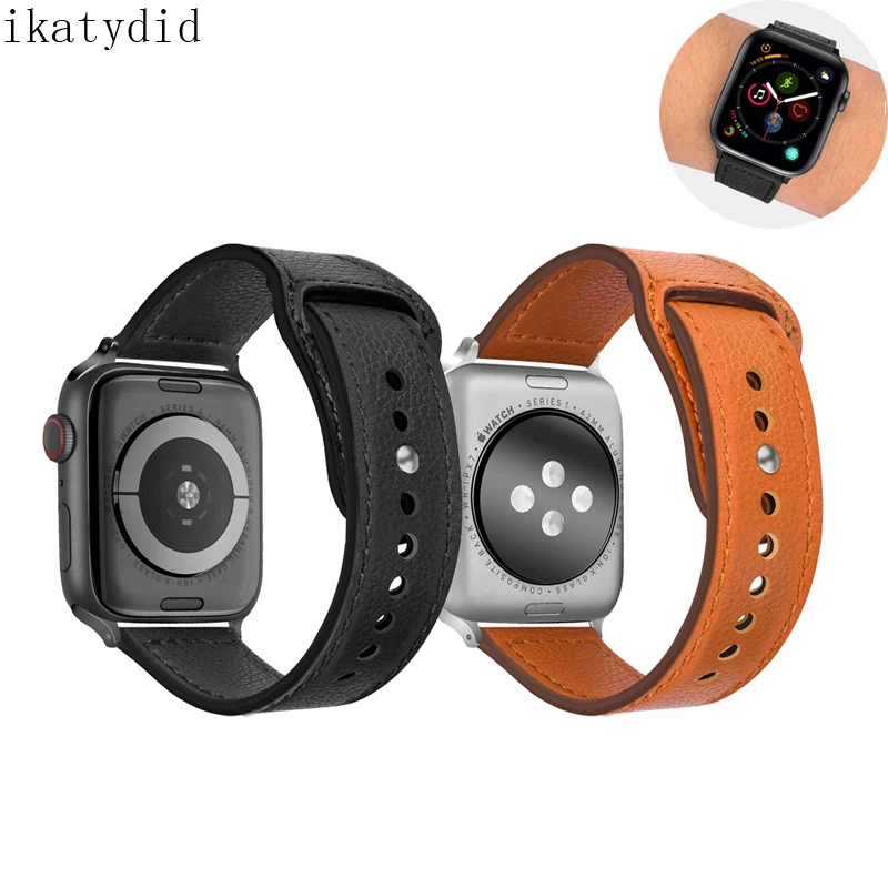 Кожаный ремешок для apple watch группа 4 3 42 мм 38 Версия 44 40 наручных часов браслет iwatch