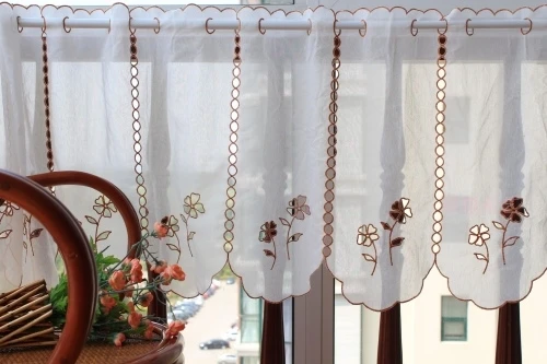 Белая имитация хлопчатобумажной пряжи/Тюль кофейный цветок вырез маленькая