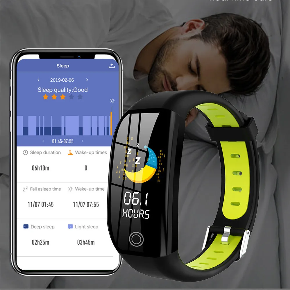 F21 Smart Band Sports Wristbands IP68 Waterproof 1.14 Inch Screen Fitness Tracker Bracelet for Android IOS | Электроника