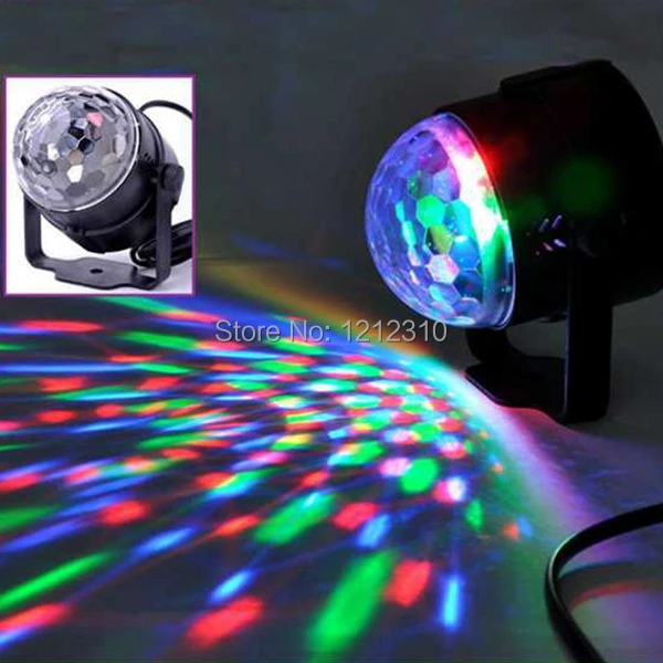 Новый мини 3 Вт полноцветный RGB автоматический + звуковой светодиодный